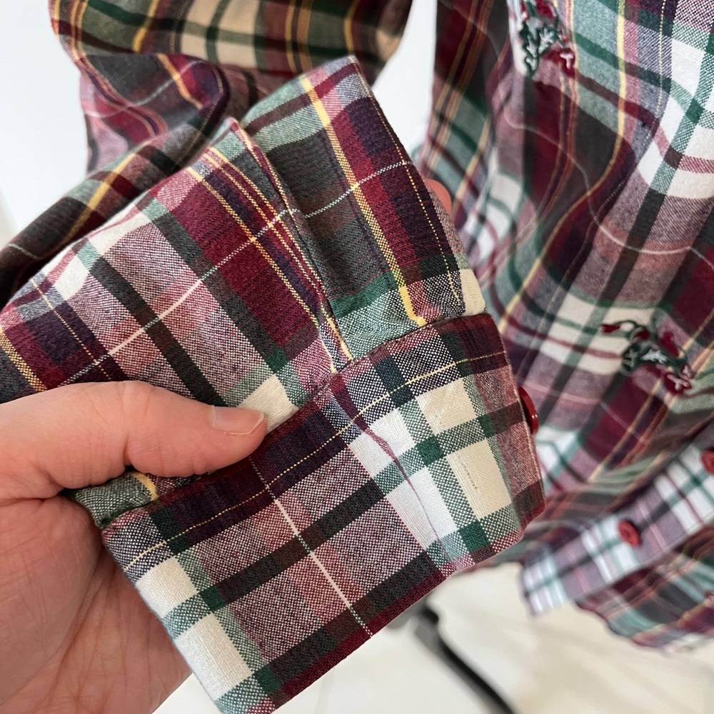 Plaid Button-Up Shirt westbound embroidered - Picture 5 of 8